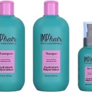 Gamme Imp'Hair Trio Huile de Ricin Protéine de Soie - Shampoing, masque et sérum